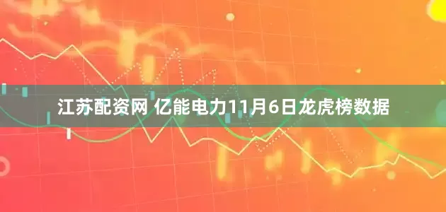 江苏配资网 亿能电力11月6日龙虎榜数据